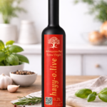 Arbequina olive oil on rustic countertop 200 ml Platin Schwarz
